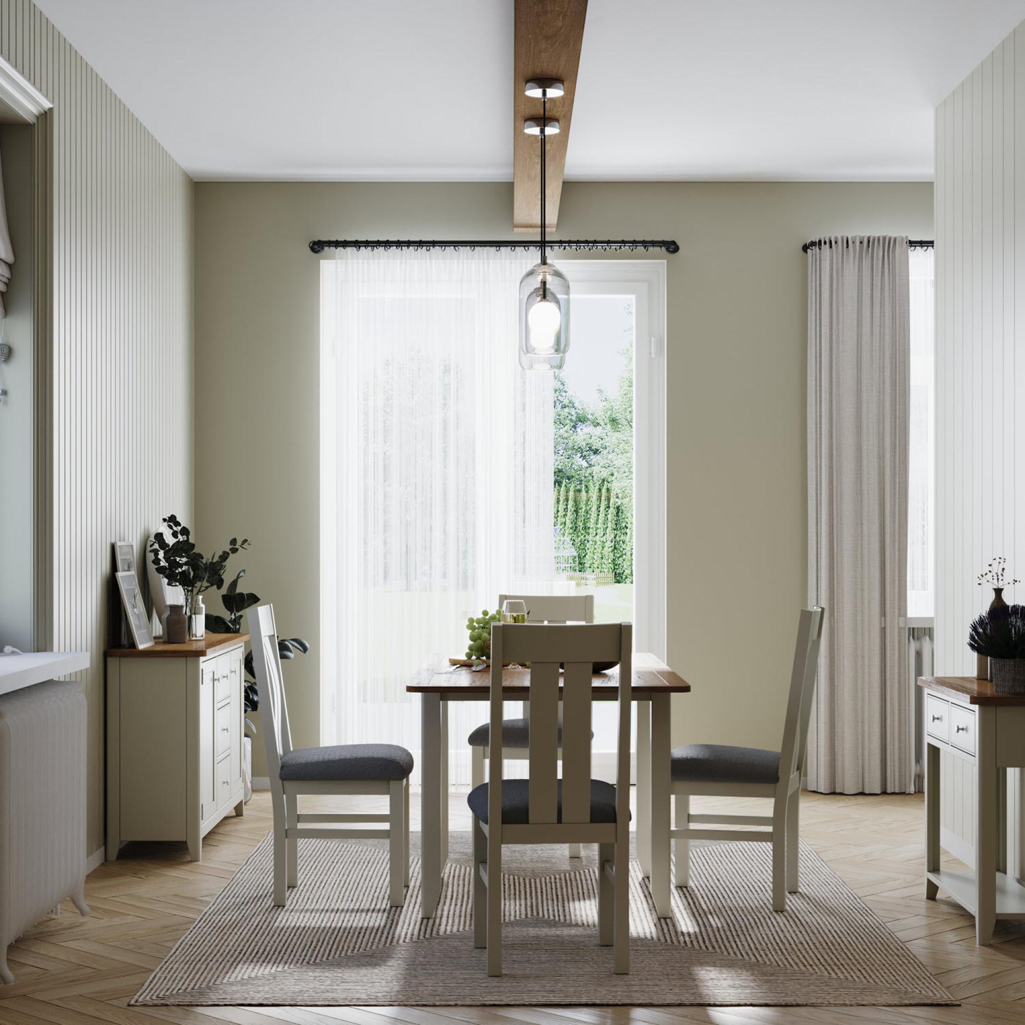 Product photograph of Arden Grey Painted 2 Seater Square Dining Table from Choice Furniture Superstore.